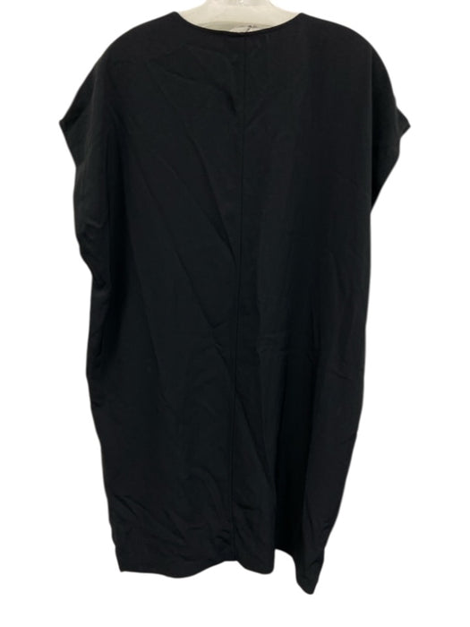 Everlane Size 14 Black Triacetate V Neck Sleeveless Above Knee Dress Black / 14