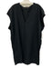 Everlane Size 14 Black Triacetate V Neck Sleeveless Above Knee Dress Black / 14
