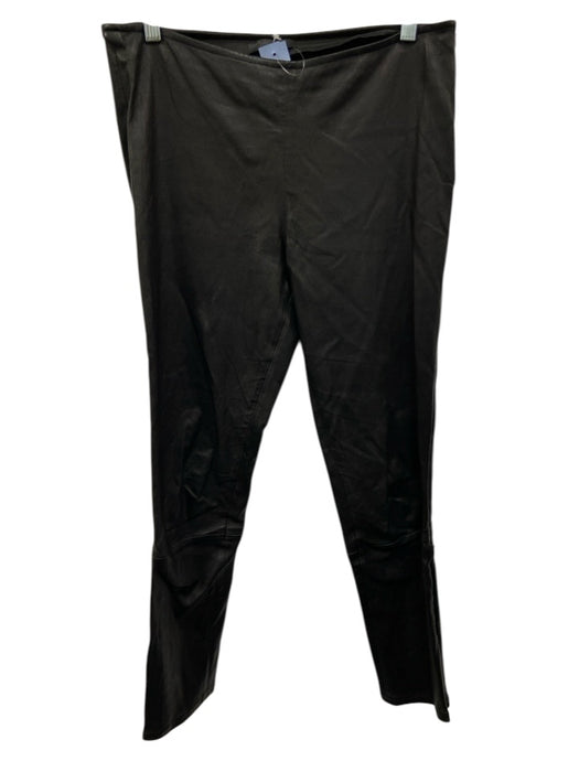 The Row Size L Black Lambskin Leather Side Zip High Rise Zip Ankle Pants Black / L