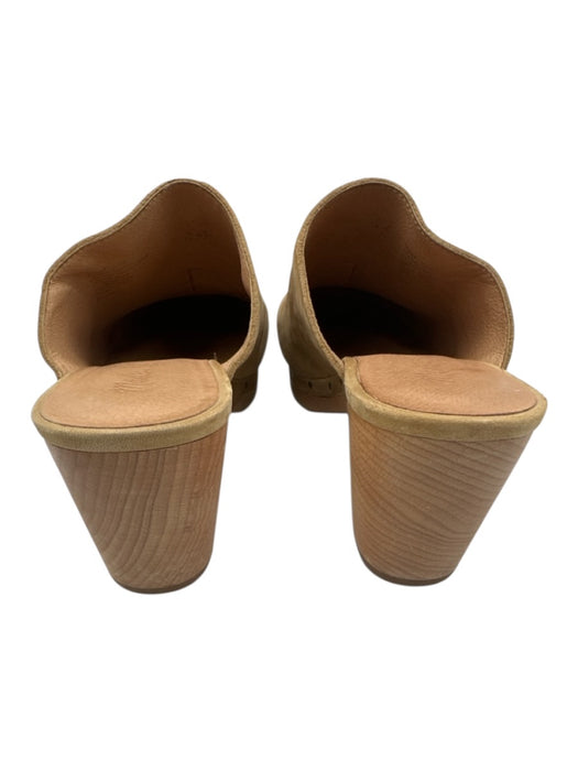 Madewell Shoe Size 8 Beige Leather Upper Wooden Sole Round Toe Clogs Beige / 8