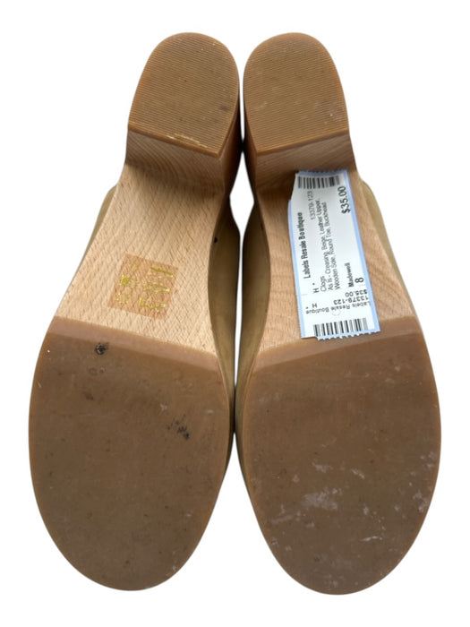 Madewell Shoe Size 8 Beige Leather Upper Wooden Sole Round Toe Clogs Beige / 8