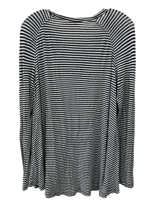 Zimmermann Size 3 Black & White Viscose Blend Long Sleeve Horizontal Stripe Top Black & White / 3
