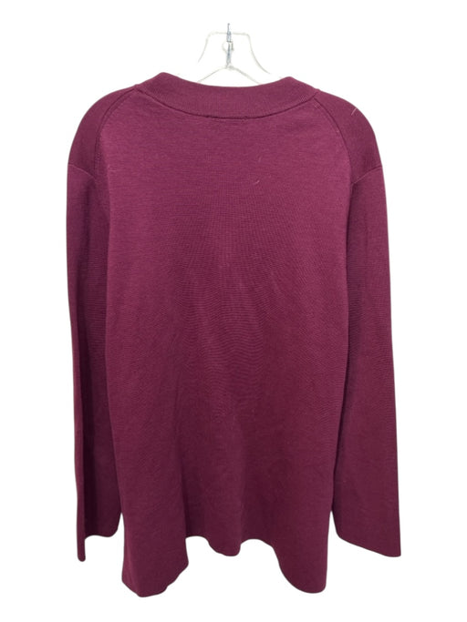 COS Size L Burgundy Red Wool & Lyocel Long Length Side Split Long Sleeve Sweater Burgundy Red / L