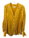 Jonathan Simkhai Size 14 Yellow Gold Silk & Viscose Long Sleeve Pajama Style Top Yellow Gold / 14
