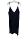 Everlane Size 14 Black Triacetate Spaghetti Strap U Neck Side Slit Midi Dress Black / 14