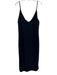Everlane Size 14 Black Triacetate Spaghetti Strap U Neck Side Slit Midi Dress Black / 14