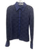 Anne Fontaine Size 42 Navy Cotton Blend Lace Button Front Long Sleeve Top Navy / 42
