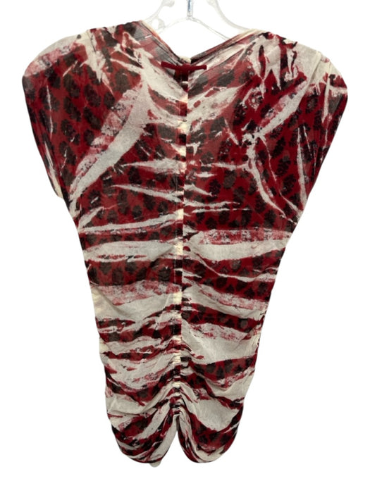 Jean Paul Gaultier Soleil Size L Red, White & Black No Fabric Tag V Neck Top Red, White & Black / L
