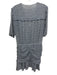 Veronica Beard Size 12 Blue Silk floral print Short Sleeve Wrap V Neck Dress Blue / 12