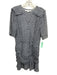 Veronica Beard Size 12 Blue Silk floral print Short Sleeve Wrap V Neck Dress Blue / 12
