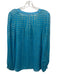 Lily Pulitzer Size M Blue Silk Blend Gold Thread V Neck Long Sleeve Top Blue / M