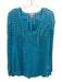 Lily Pulitzer Size M Blue Silk Blend Gold Thread V Neck Long Sleeve Top Blue / M