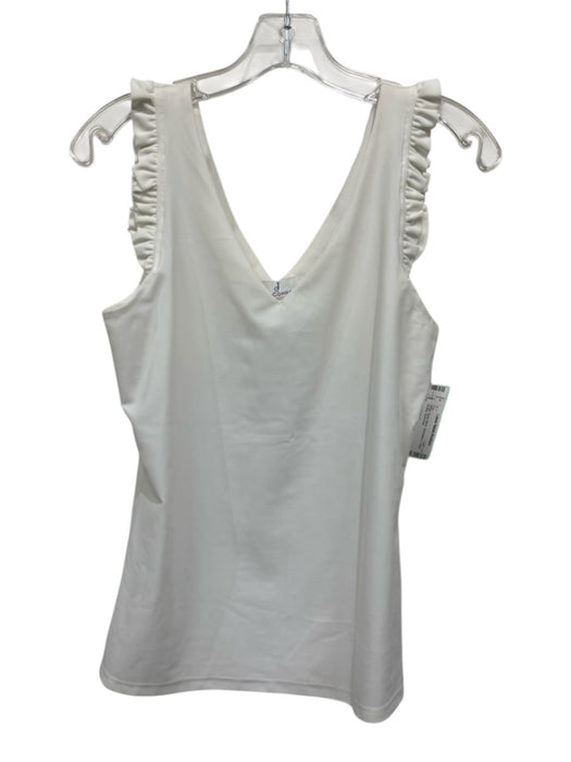 Jude Connally Size S White Nylon Blend Sleeveless V Neck Ruffles Top White / S