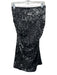 Donna Karan Size S Black Poly Blend Sequined Silver Accents V Neck Skirt Set Black / S
