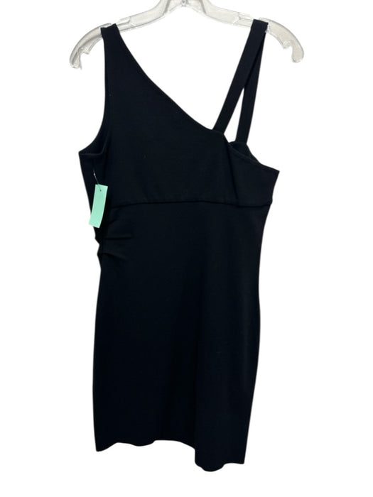 Diane Von Furstenberg Size 12 Black Viscose Blend Sleeveless Asymmetic Dress Black / 12
