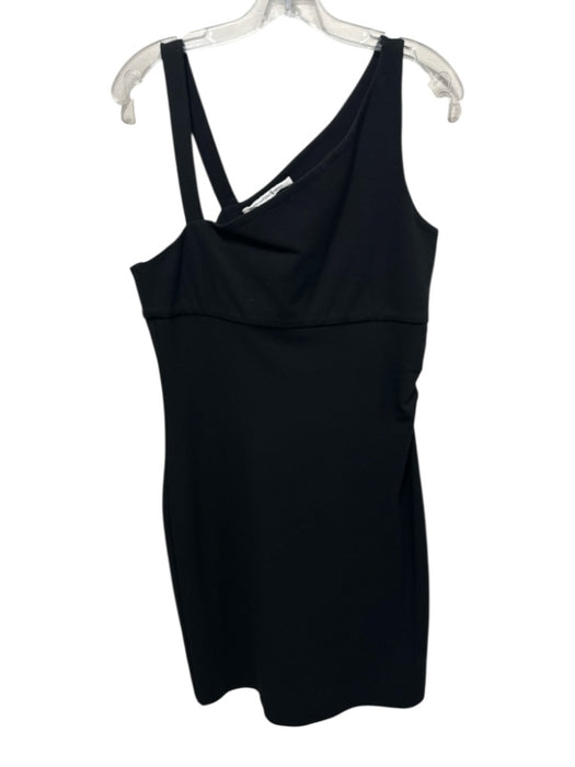 Diane Von Furstenberg Size 12 Black Viscose Blend Sleeveless Asymmetic Dress Black / 12