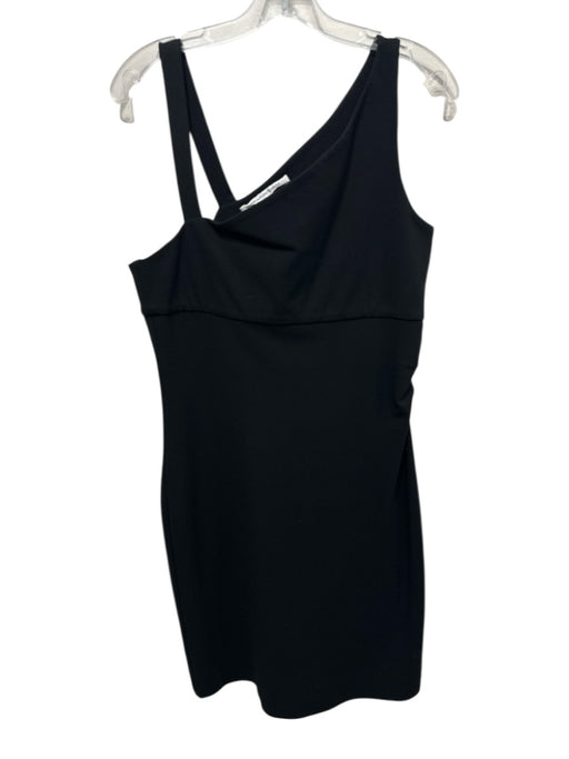Diane Von Furstenberg Size 12 Black Viscose Blend Sleeveless Asymmetic Dress Black / 12