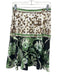 Emilio Pucci Size 8 Green & Multi Silk Blend Zip Close Printed Knee Length Skirt Green & Multi / 8