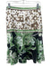 Emilio Pucci Size 8 Green & Multi Silk Blend Zip Close Printed Knee Length Skirt Green & Multi / 8