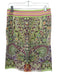 Etro Size 42 Green & Multi Silk Zip Close Printed Above knee Skirt Green & Multi / 42