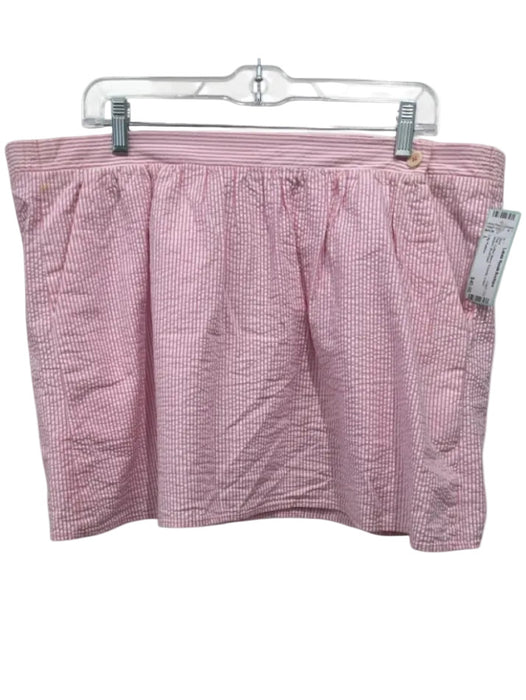 Lilly Pulitzer Size L Pink Cotton Blend Pockets Crepe Striped Skirt Pink / L