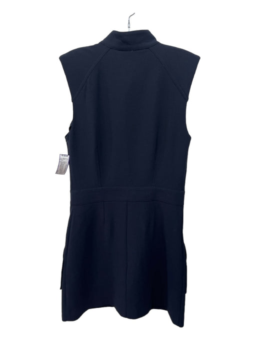 Veronica Beard Size 8 Navy Polyester & Viscose Button Front Sleeveless Dress Navy / 8