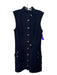 Veronica Beard Size 8 Navy Polyester & Viscose Button Front Sleeveless Dress Navy / 8