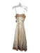 Elliatt Size M Cream & Tan Lyocell & Polyamide Tiered Crochet Lace Dress Cream & Tan / M