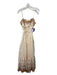 Elliatt Size M Cream & Tan Lyocell & Polyamide Tiered Crochet Lace Dress Cream & Tan / M