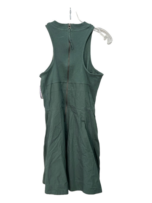 Daily Practice Size M Green Cotton & Rayon Back Zip Sleeveless Pockets Dress Green / M