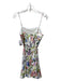 Alice + Olivia Size 8 White & Multi Viscose Sleeveless Spaghetti Strap Dress White & Multi / 8