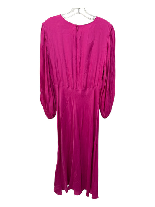 Farm Rio Size L Fuschia Pink Viscose Long Sleeve Solid Cutout detail Maxi Dress Fuschia Pink / L