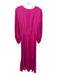 Farm Rio Size L Fuschia Pink Viscose Long Sleeve Solid Cutout detail Maxi Dress Fuschia Pink / L