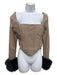 House of CB Size L tan, orange, and brown Polyester Blend Boning Cropped Top tan, orange, and brown / L