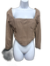 House of CB Size L tan, orange, and brown Polyester Blend Boning Cropped Top tan, orange, and brown / L