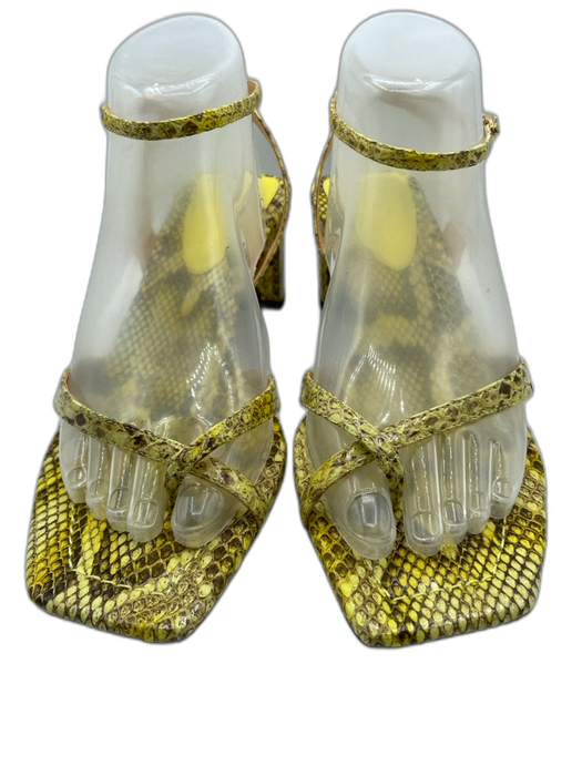 alexander birman Shoe Size 40 yellow green & brown Leather Snake Skin Sandals yellow green & brown / 40