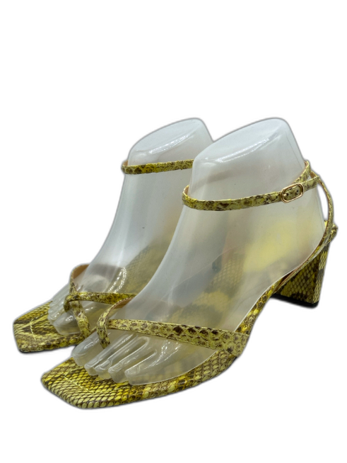 alexander birman Shoe Size 40 yellow green & brown Leather Snake Skin Sandals yellow green & brown / 40