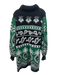 Farm Rio Size L Black, Green & White Acrylic & Wool Blend Knit Turtleneck Dress Black, Green & White / L