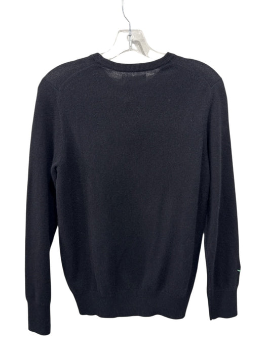 Naadam Size M Black & Green Cashmere Embroidered Detail Long Sleeve Sweater Black & Green / M