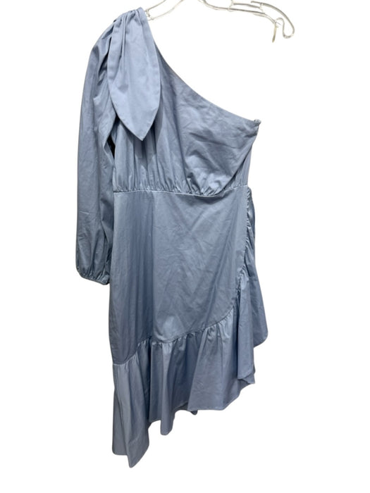 Cynthia Rowley Size 6 Light Blue Cotton One Sleeve Bow Detail Midi Dress