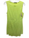 A.L.C. Size 6 Lime Green Silk & Spandex Sleeve Cut Outs Front Zip Midi Dress Lime Green / 6
