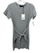 Theory Size S Grey Cotton & Modal Heathered Tie Waist Short Sleeve Dress Grey / S