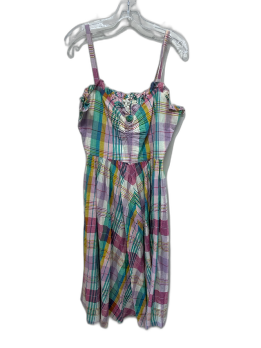 Polo Ralph Lauren Size 6 Pink, Green, Purple Cotton Blend Plaid Sleeveless Dress Pink, Green, Purple / 6