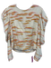 Koch Size Medium White, Pink, Orange Cotton Long puff sleeve Embroidered Top White, Pink, Orange / Medium