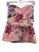 Zara Size Medium Pink, Blue, Yellow Polyester Strapless Floral Darted Top Pink, Blue, Yellow / Medium