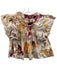 Aje Size 8 White, Pink, Orange Cotton Flutter Cap sleeve Paint Strokes Top White, Pink, Orange / 8