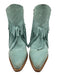 Free People Shoe Size 40 Robin's Egg Blue Suede Stacked Heel Fringe Booties Robin's Egg Blue / 40