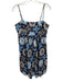 Hutch Size Medium Blue, Navy, White Cotton Blend Spaghetti Strap Floral Romper Blue, Navy, White / Medium