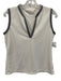 Tory Sport Size Medium White & Navy Polyester Sleeveless Striped Textured Top White & Navy / Medium