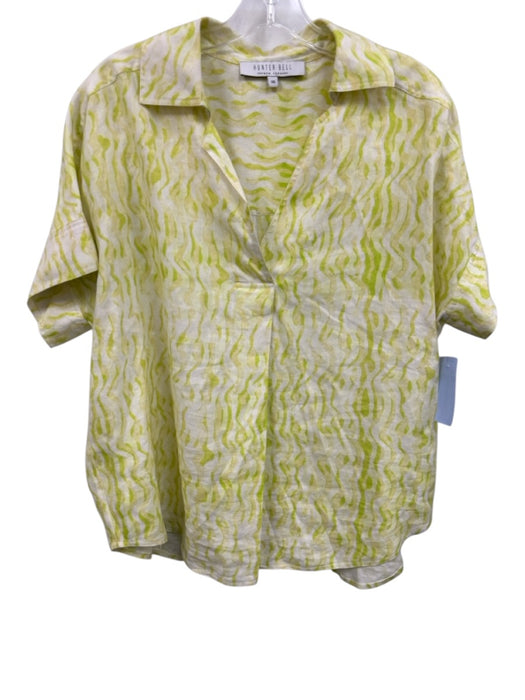 Hunter Bell Size XS Yellow, Green, White Linen & Rayon Short Sleeve Top Yellow, Green, White / XS